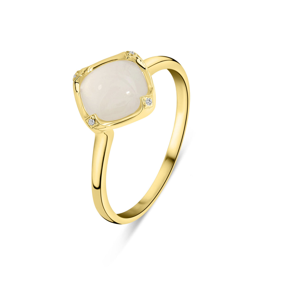 Inel din aur galben, piatră de lună cu diamante R480-RC040009AMH-MS-Y