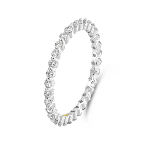 Inel eternitate din aur alb cu diamante cultivate în laborator R480-RDF21472002-LG-W