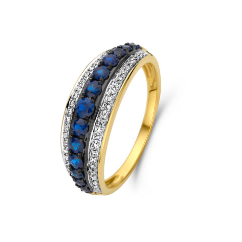 Inel de aur cu safir si diamant R480-RG100004-SA-Y