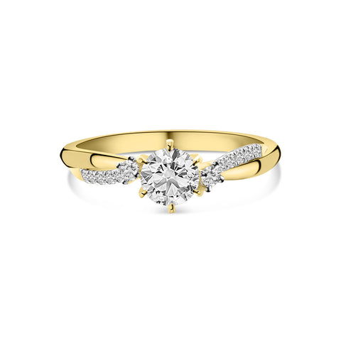 Inel din aur galben cu diamant cultivat în laborator R480-RHU03327-LG-060-Y