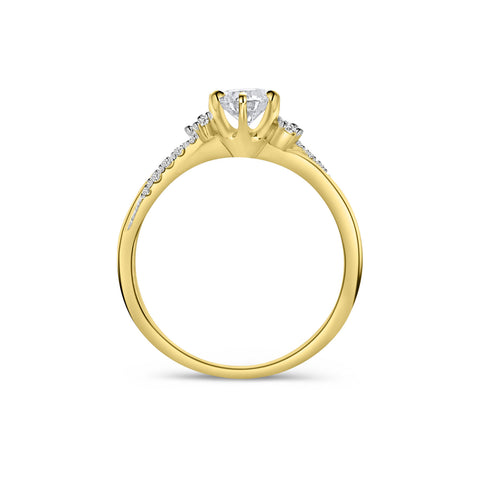 Inel din aur galben cu diamant cultivat în laborator R480-RHU03327-LG-060-Y