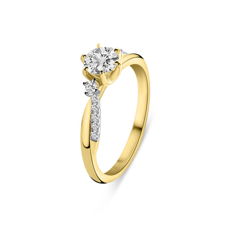 Inel din aur galben cu diamant cultivat în laborator R480-RHU03327-LG-060-Y