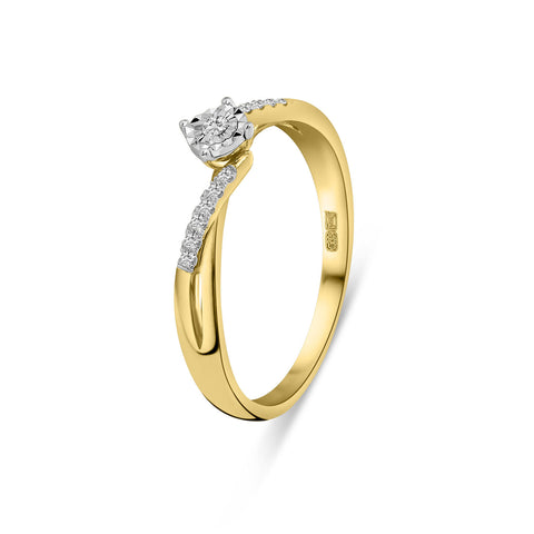 Inel din aur galben cu diamant R480-RO010098ADI-YW