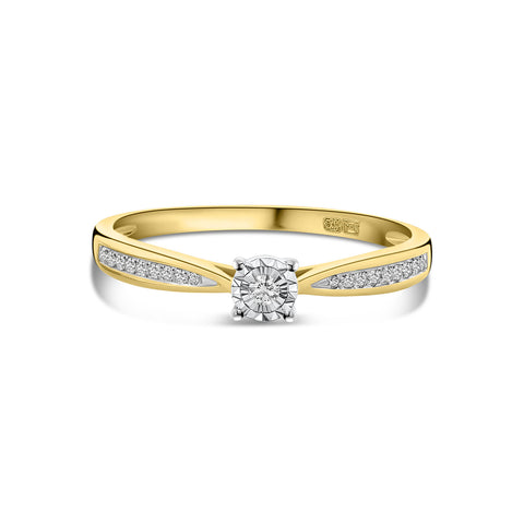 Inel minune din aur galben cu diamante R480-RO010126ADI-YW