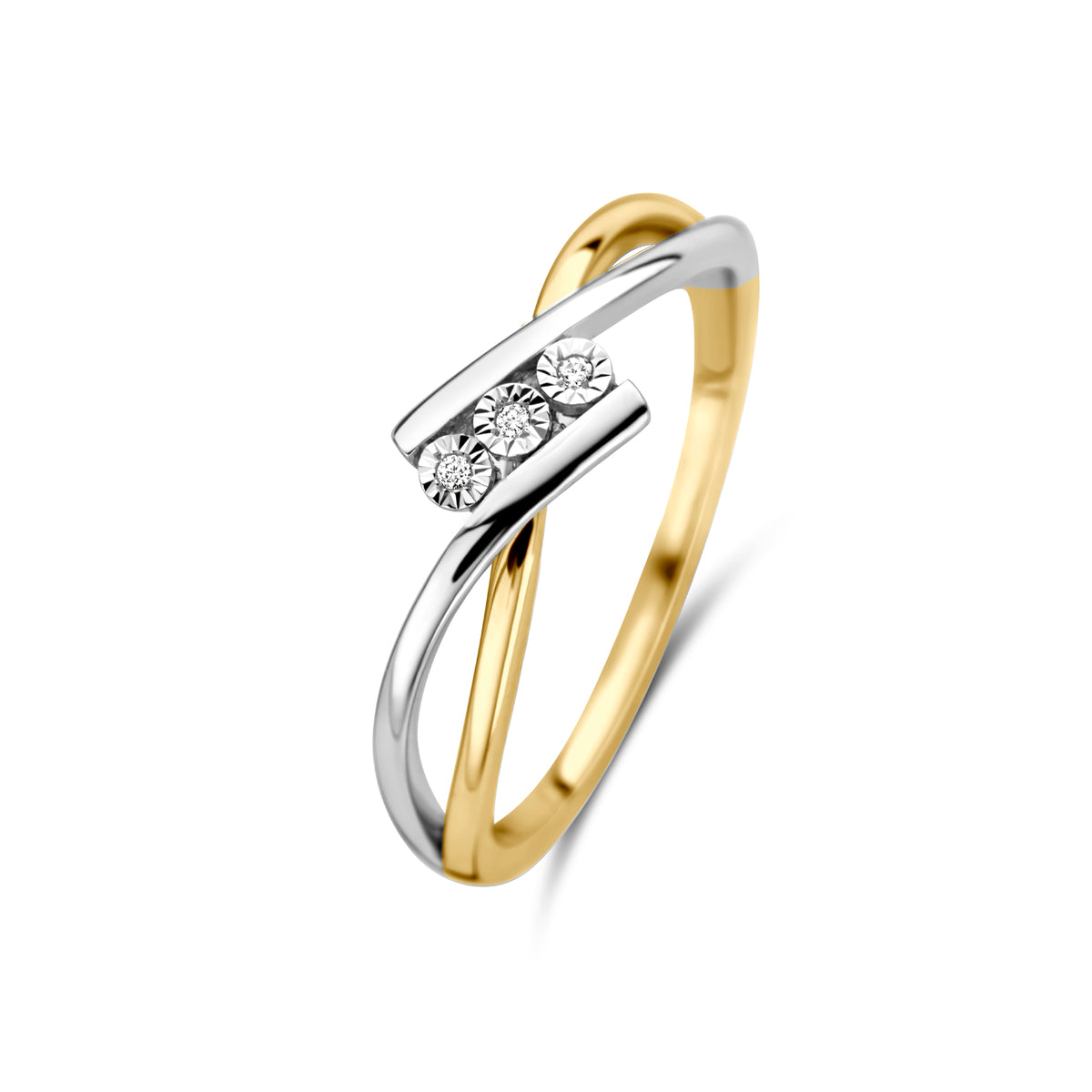 Inel bicolor cu diamant R480-RR010221ADI-YW