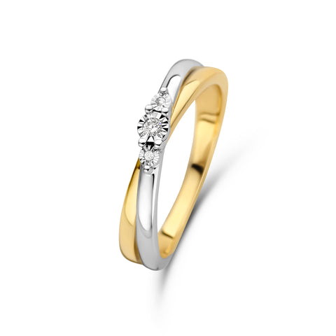 Inel bicolor cu diamant R480-RR010225ADI-YW