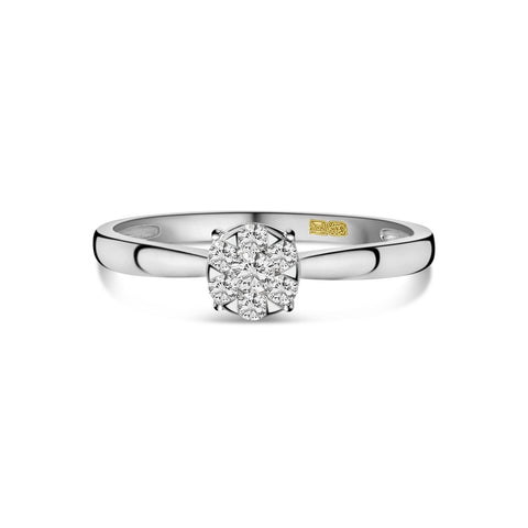 Anturaj de inel din aur alb cu diamant R480-RR010304ADI-W