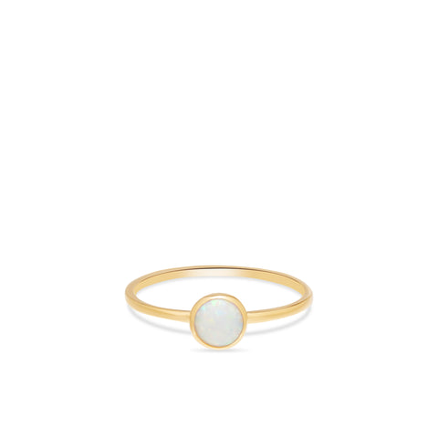 Inel din aur galben de 14 karate cu zirconiu alb R522-RDC01-4306-05