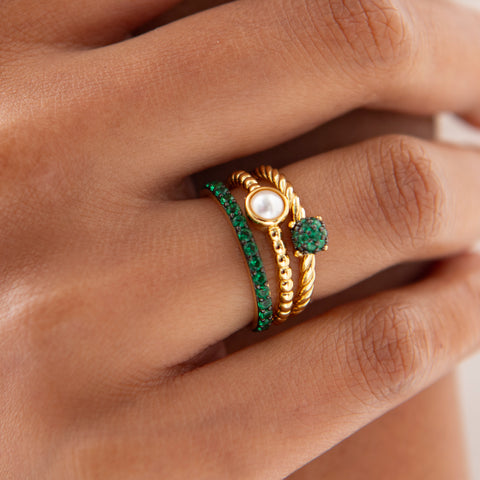 inel placat cu aur cu perla R477YWP