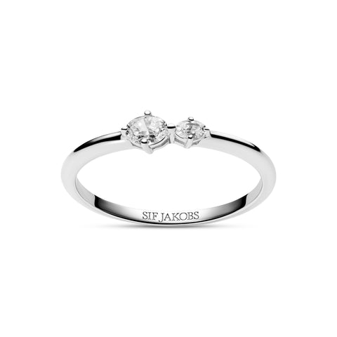 Inel Oval Due din argint sterling cu zirconiu - SJ-R2745-CZ
