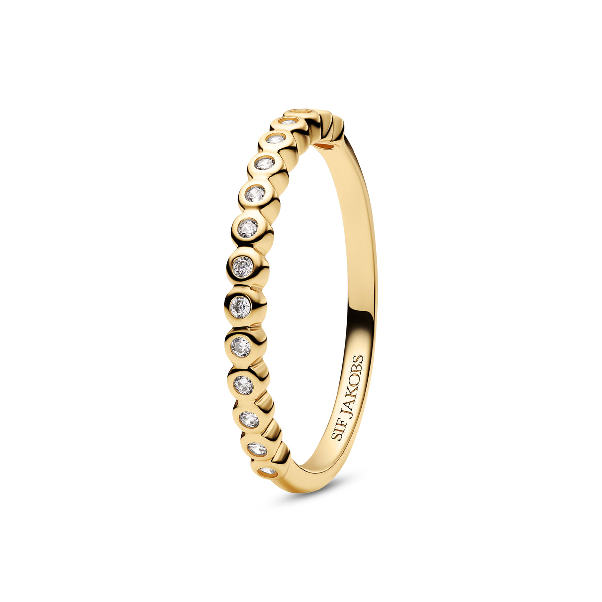 Inel Sarzana placat cu aur cu zirconiu - SJ-R2750-CZ-YG