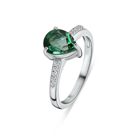 Inel cu cuart si diamant cultivat in laborator - SET659-R