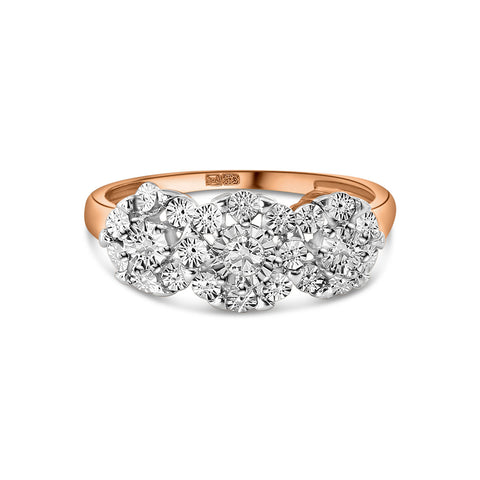 Inel din aur roz și alb cu diamante R766-PL33735-RW