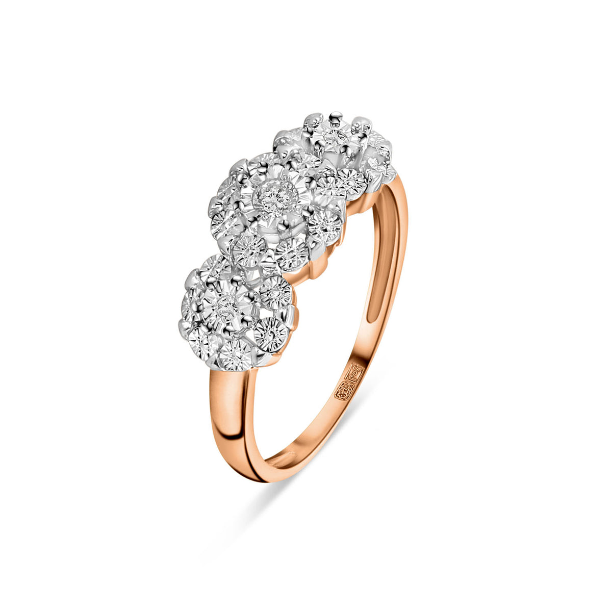 Inel din aur roz și alb cu diamante R766-PL33735-RW