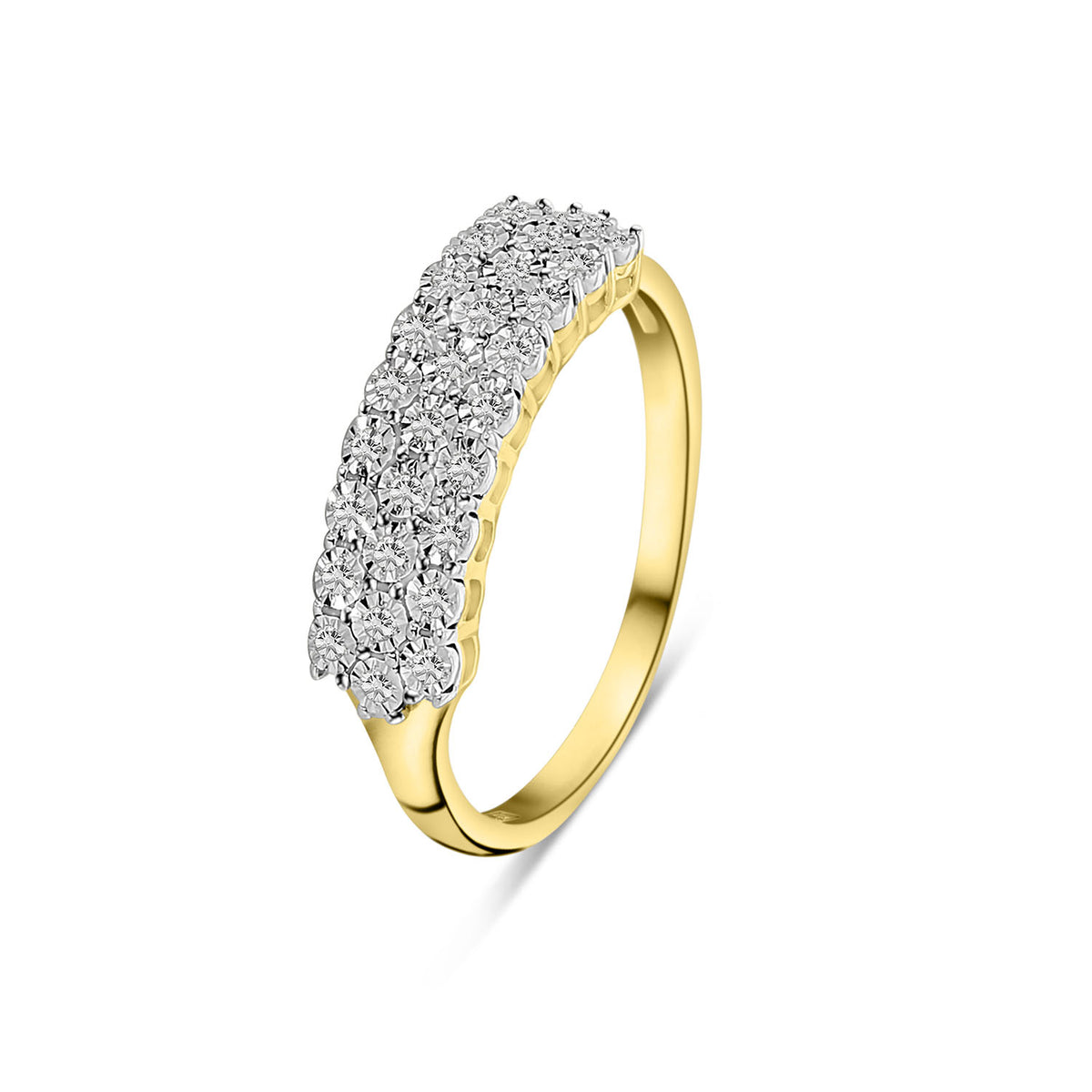 Inel din aur galben și alb cu diamante - R766-PL34116-YW