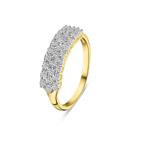 Inel din aur galben și alb cu diamante - R766-PL34116-YW