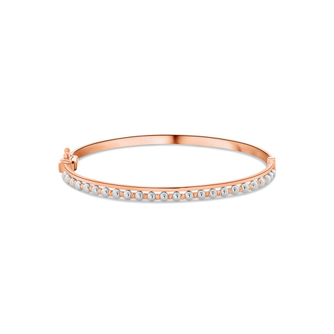 Bratara din aur roz cu margele din aur alb V122-VXXTB203131-RW