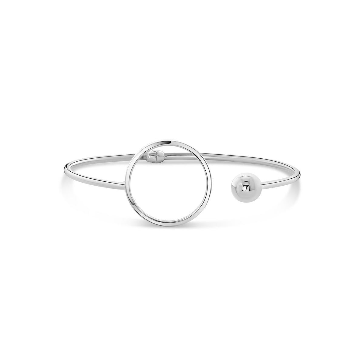 Bratara din aur alb cu margele si cerc V122-X3TB3245-W