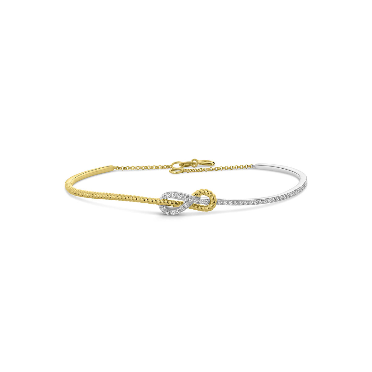 Bratara bicolor loveknot cu diamante V480-GC530011ADI-YW