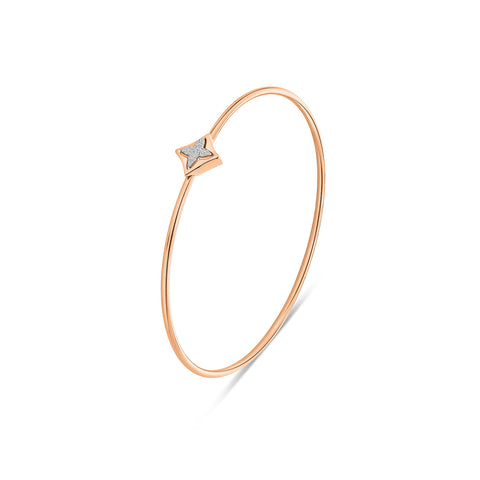Bratara din aur roz cu diamante in design trifoi V480-GG31006ADI-R