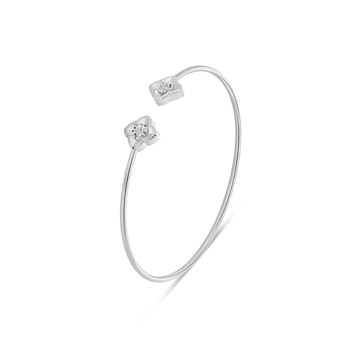 Bratara din aur alb cu design trifoi si diamante V480-GR470012ADI-W