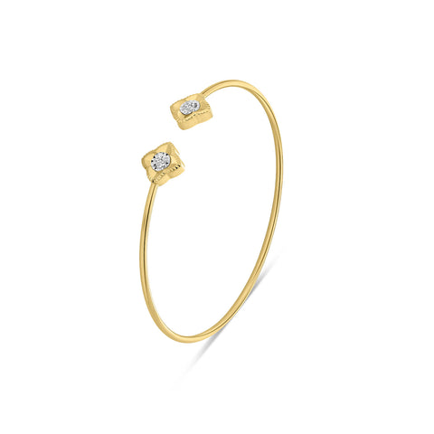 Bratara din aur galben cu design trifoi si diamante V480-GR470012ADI-YW